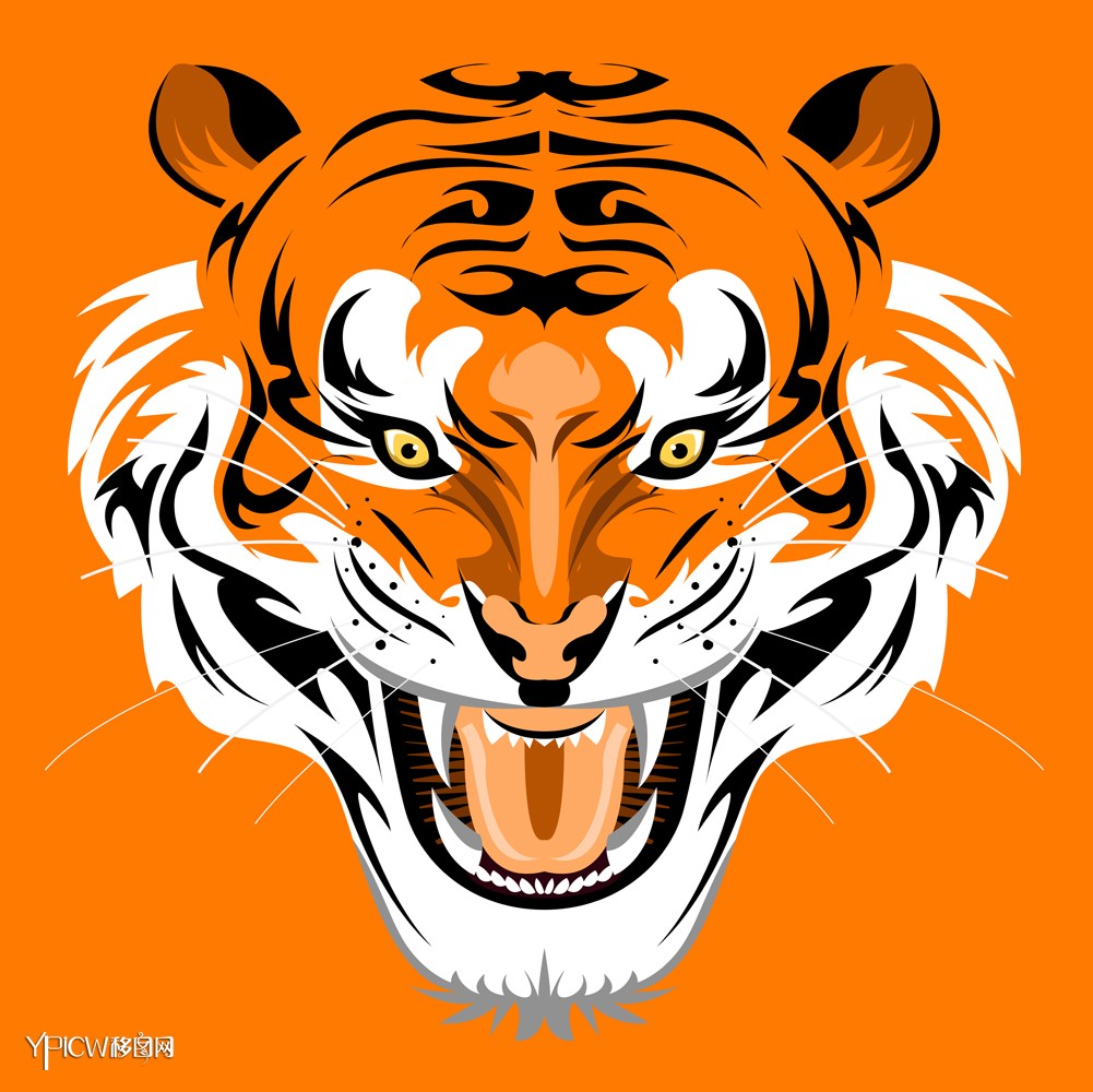 动物素材 野生动物64 关键词:野生动物老虎虎头动物手绘画抽象画